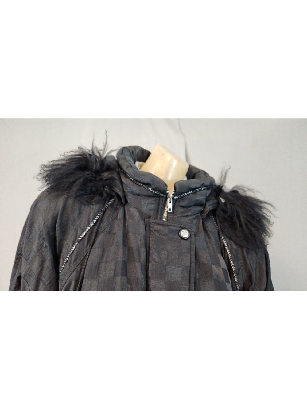 Vintage Braetan Outerwear Black Long Slv Front Zip Puffer Coat Jacket LARGE - Picture 5 of 9